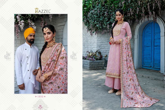 Hazzel Laung Laanchi Latest Faux Georgette Designer  Dress Material Collection